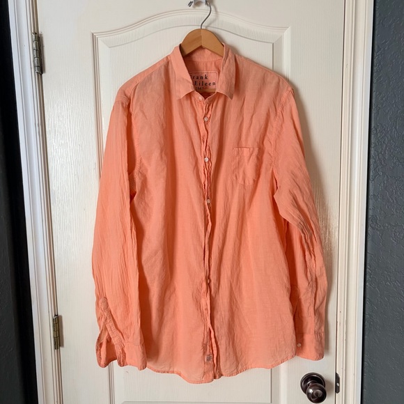 Frank & Eileen Luke Men’s Peach Longsleeve Lightweight Button Up, XXL - Picture 5 of 12